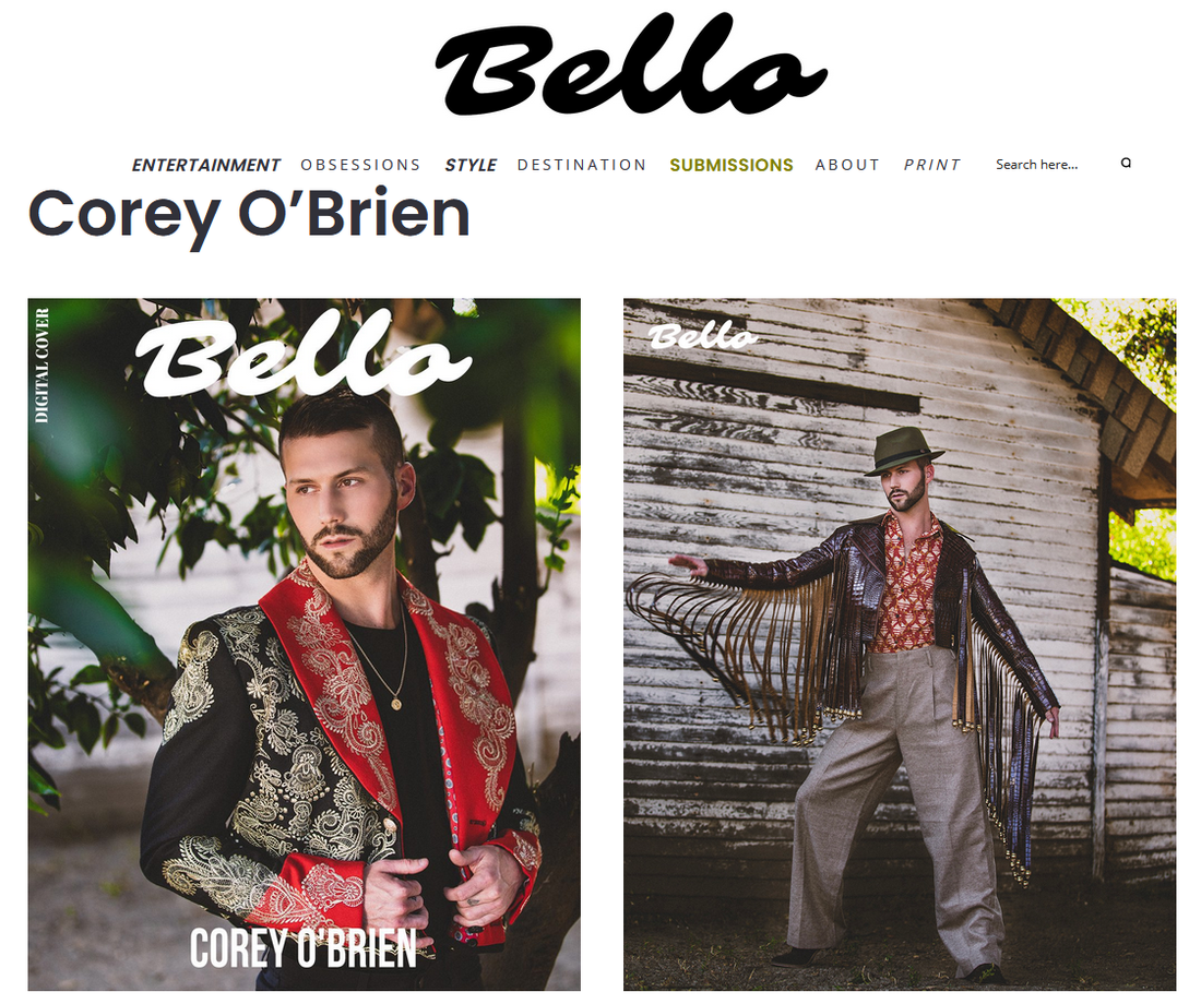 YJack featured in BELLO MAGAZINE - DANCER COREY O'BRIEN