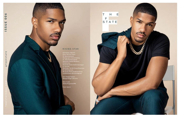 Actor NORMAN TOWNS Is Wearing The Y JACK Black 'Classic Fit Tee' For F State Magazine Issue 006 Feature