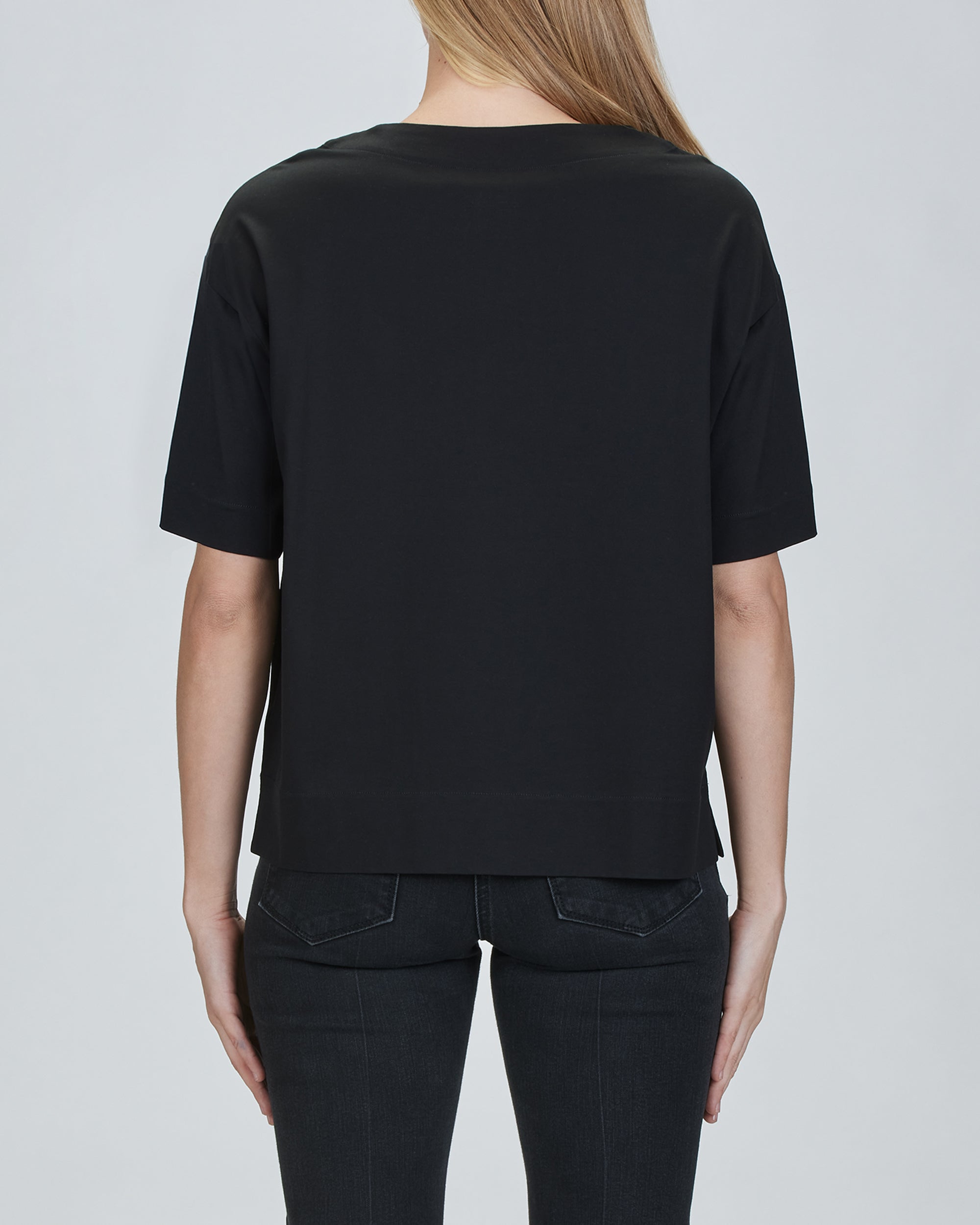 Jamie Boxy Boat Neck Tee — EXFINA Cotton | YJACK