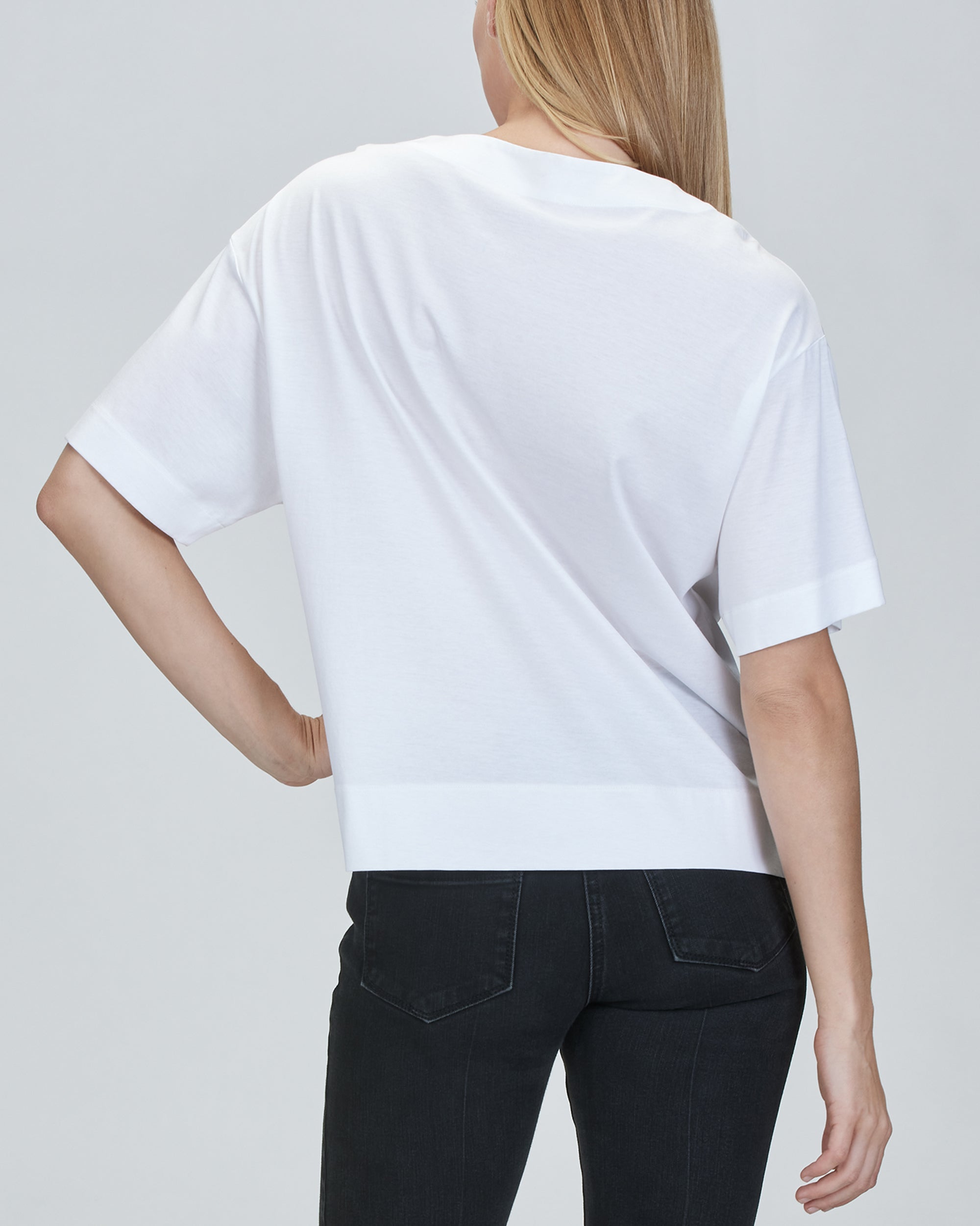 Jamie Boxy Boat Neck Tee — EXFINA Cotton | YJACK
