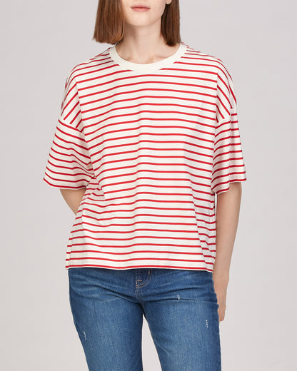 Evie Short Sleeve Boxy Striped T-Shirt