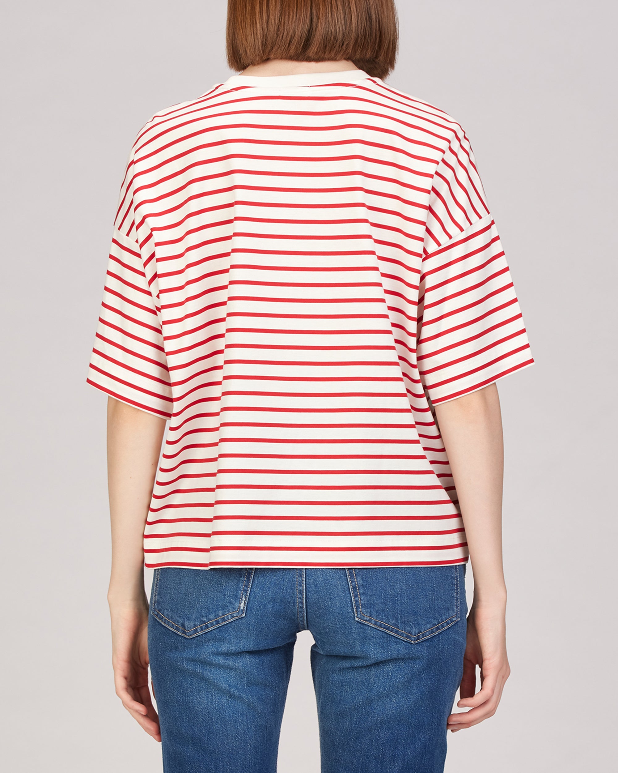 EVIE'S STRIPED SHORT SLEEVE BOXY STRIPED TEE – YJACK
