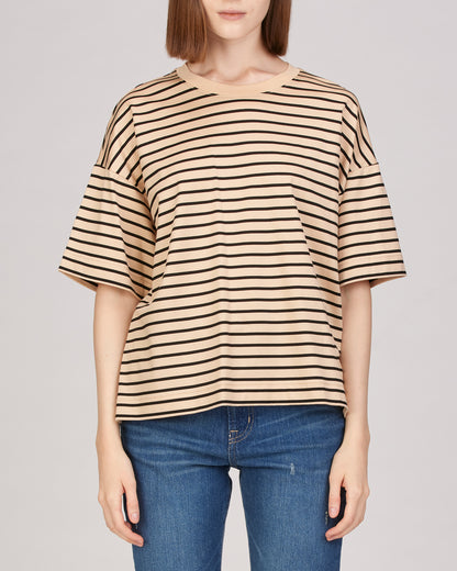 Evie Short Sleeve Boxy Striped T-Shirt