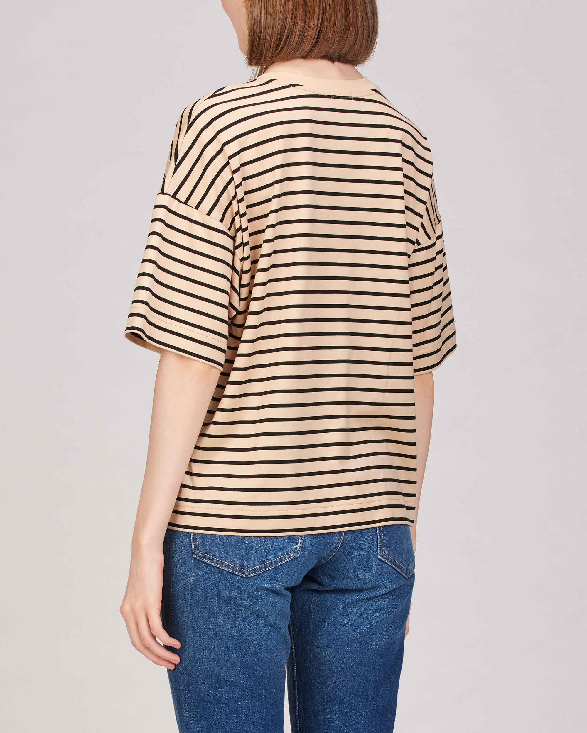【in a row】Stripe Jersey Short Sleeve Tee Augusta Sportswear V-Neck Jersey with Striped Sleeves