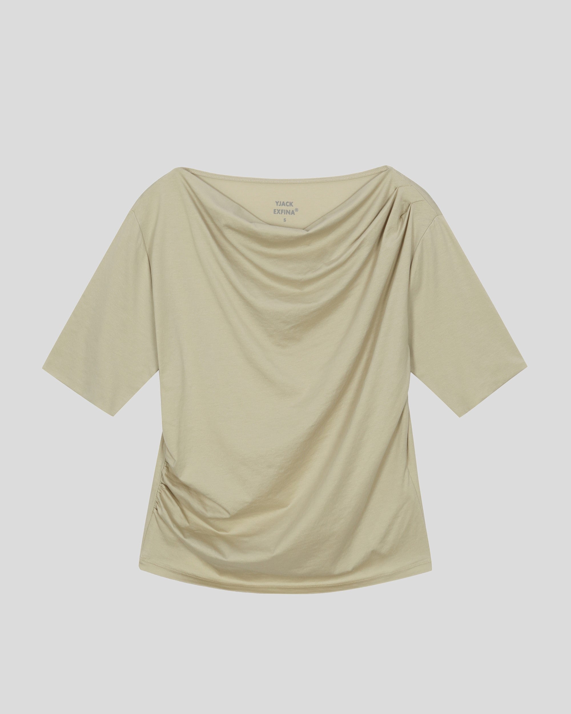 The Draped Boat Neck Top — EXFINA Cotton | YJACK