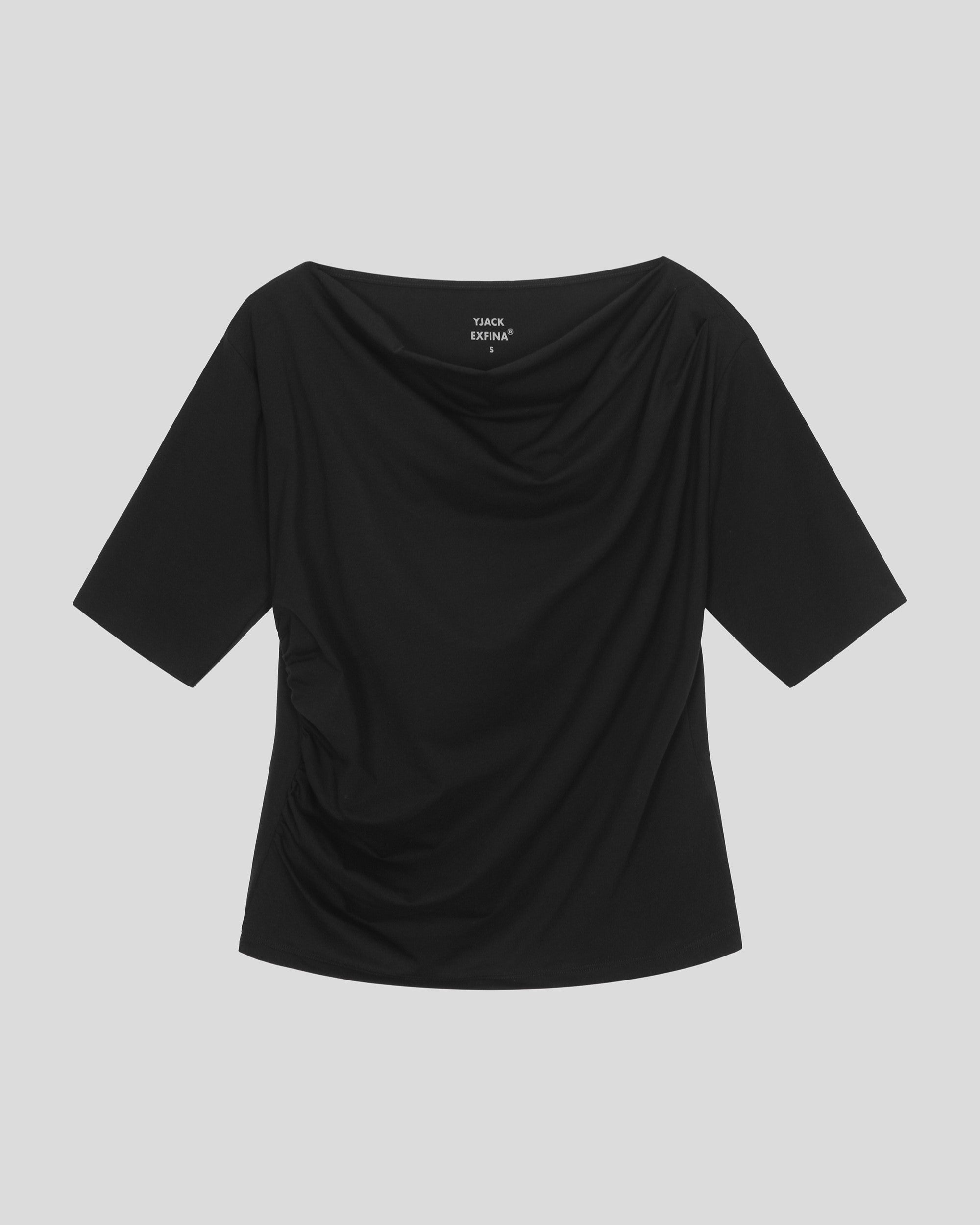 The Draped Boat Neck Top — EXFINA Cotton | YJACK