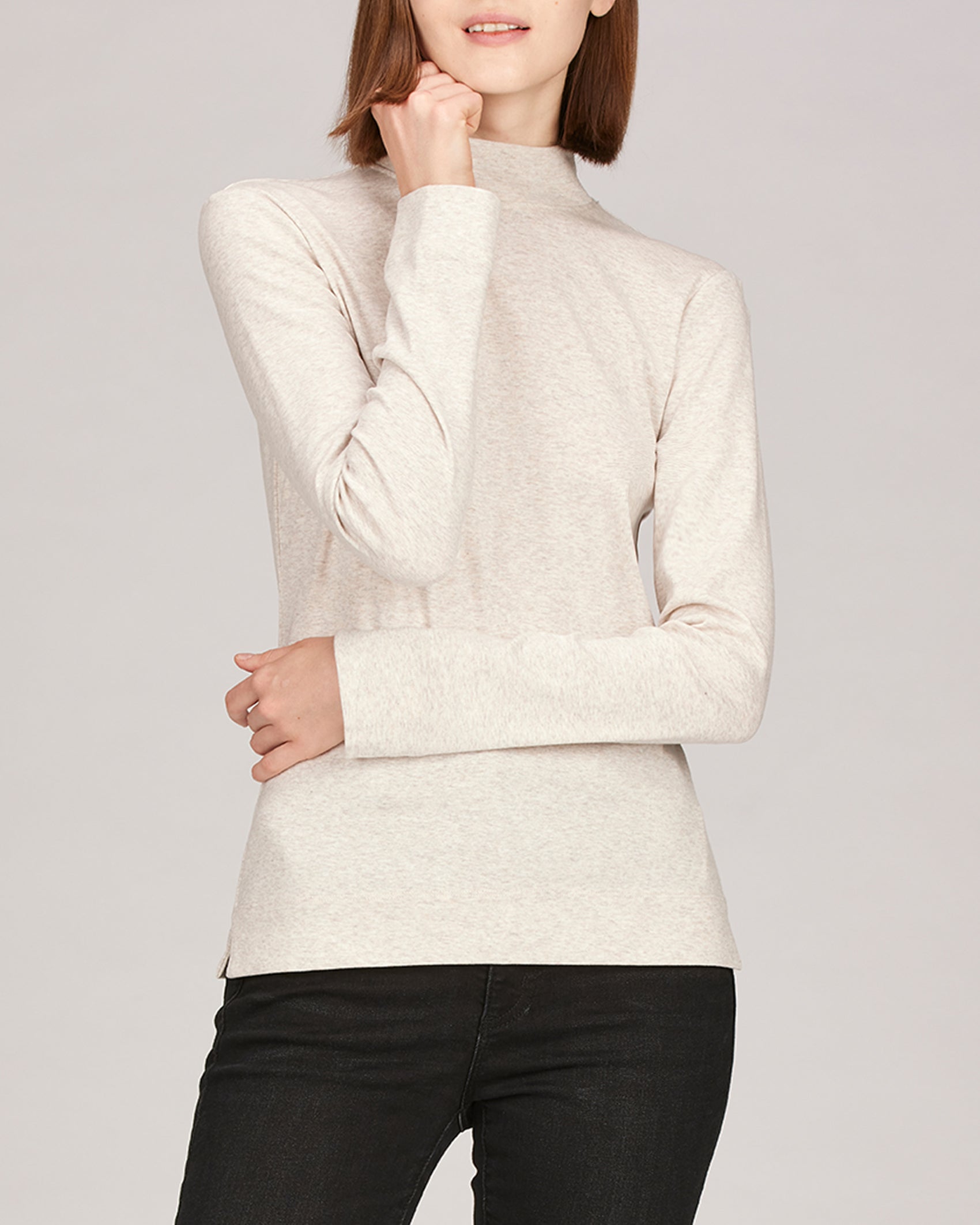 Emma Long Sleeve High-Rise Mock Neck T-Shirt