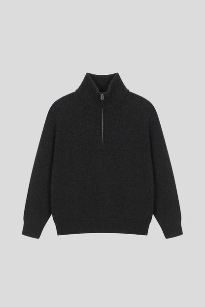 Women's Merino Wool Cashmere Quarter Zip-Up Pullover