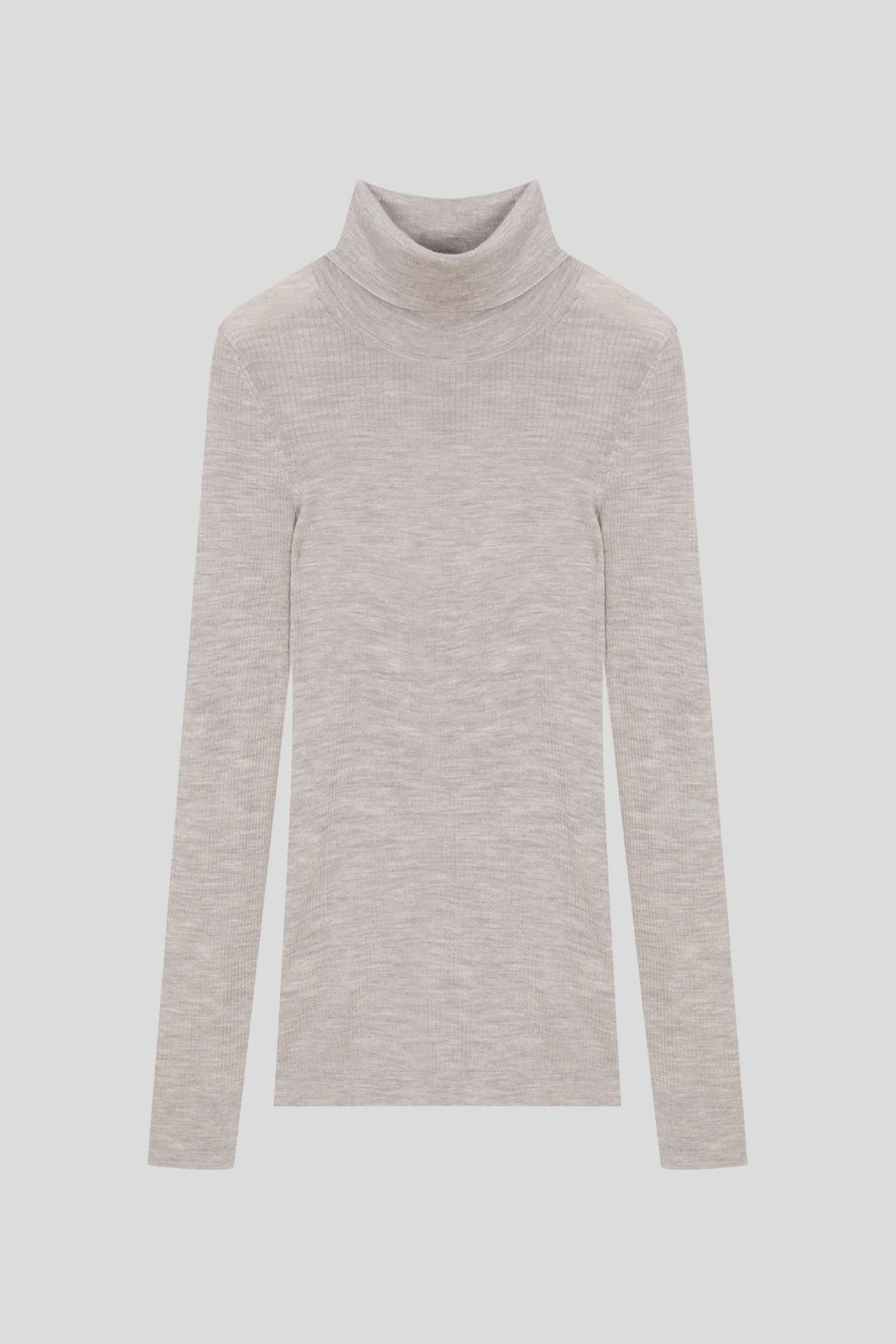 Women's Cashmere Silk Blend Rib Turtleneck Pullover