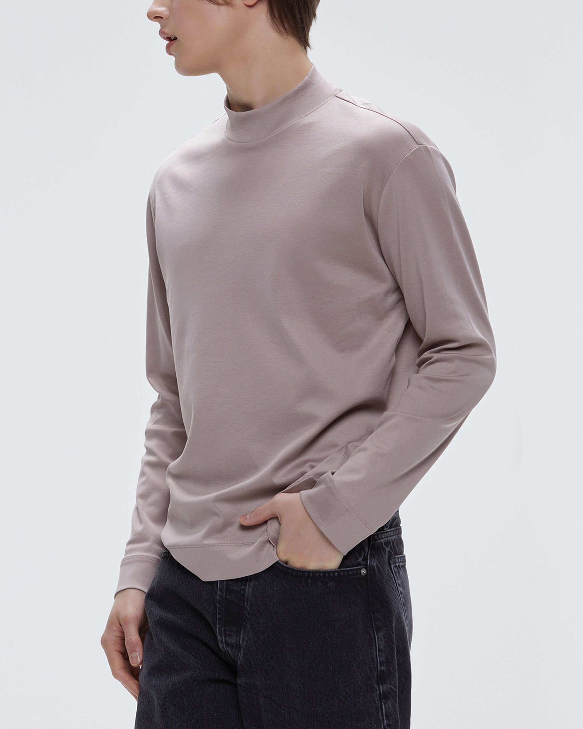 Liam Long Sleeve High-Rise Mock Neck T-Shirt – YJACK