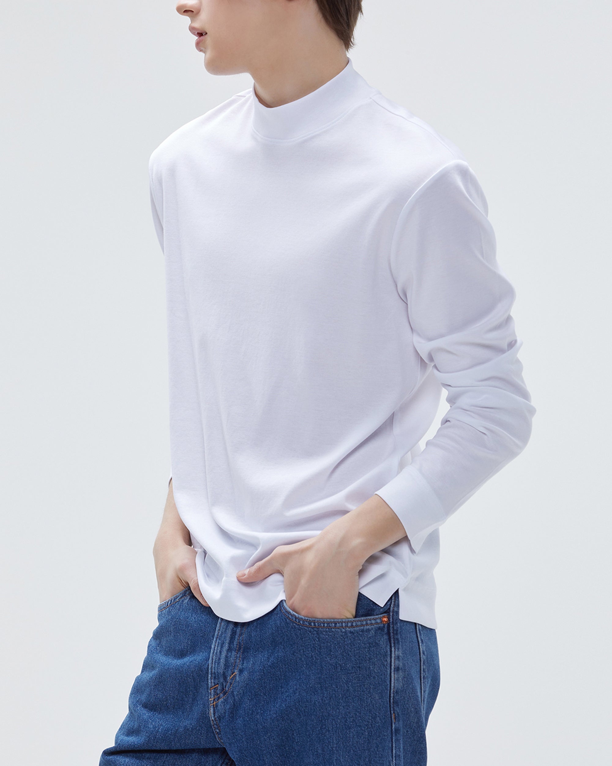 Liam Long Sleeve High-Rise Mock Neck T-Shirt – YJACK