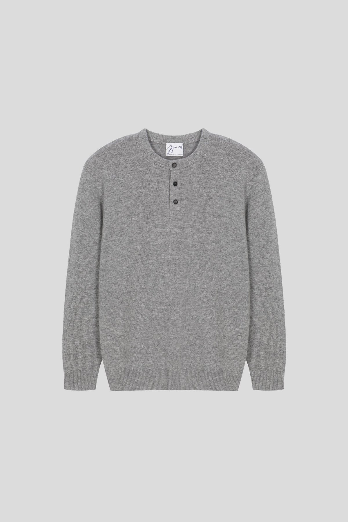 Men's Merino Wool Cashmere Henley Neck Pullover